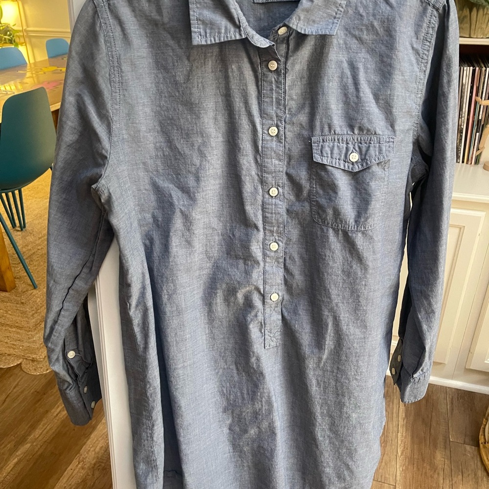 J. Crew Chambray Button-Up Tunic Shirt